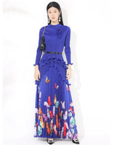 HEYFANCYSTYLE Women's Petite Japanese Pleated Modest Butterfly Top and Skirt Set